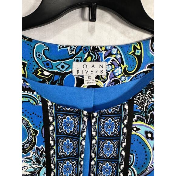 Joan Rivers Blue Open Front Jacket Top 2X Old Money Mature - Picture 3 of 6